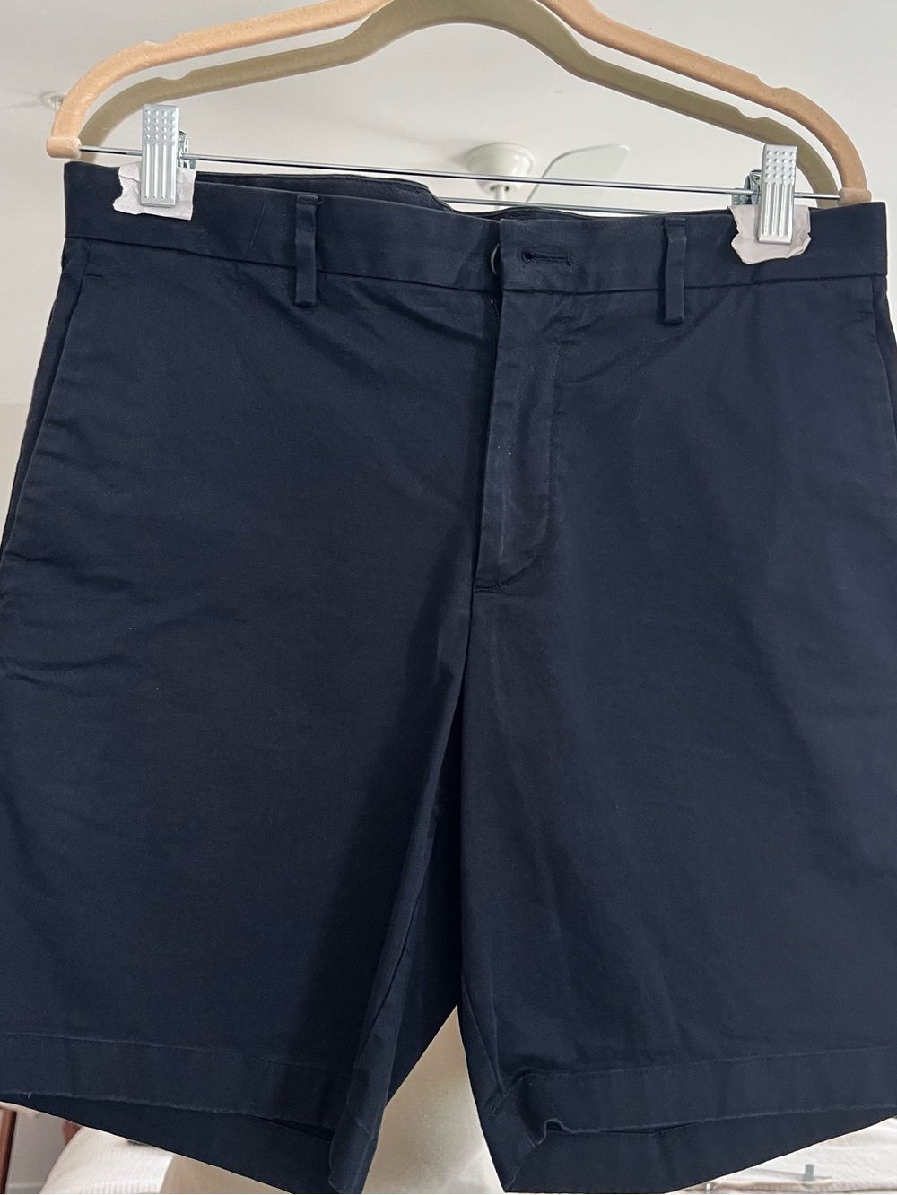 Theory Men's Navy Flat-Front Cotton Shorts